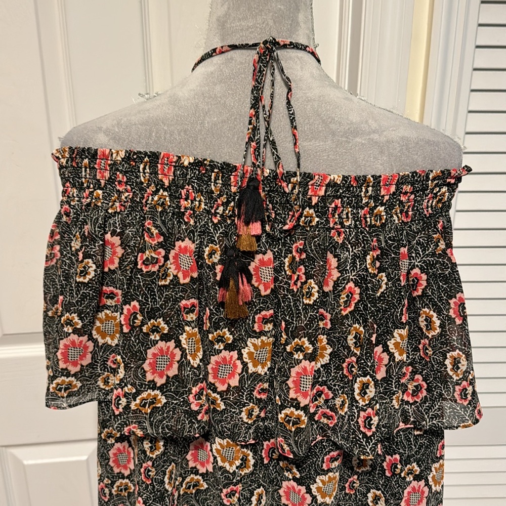 Rebecca Minkoff Ghiradelle Floral Off Shoulder Tiered Top - Picture 3 of 14